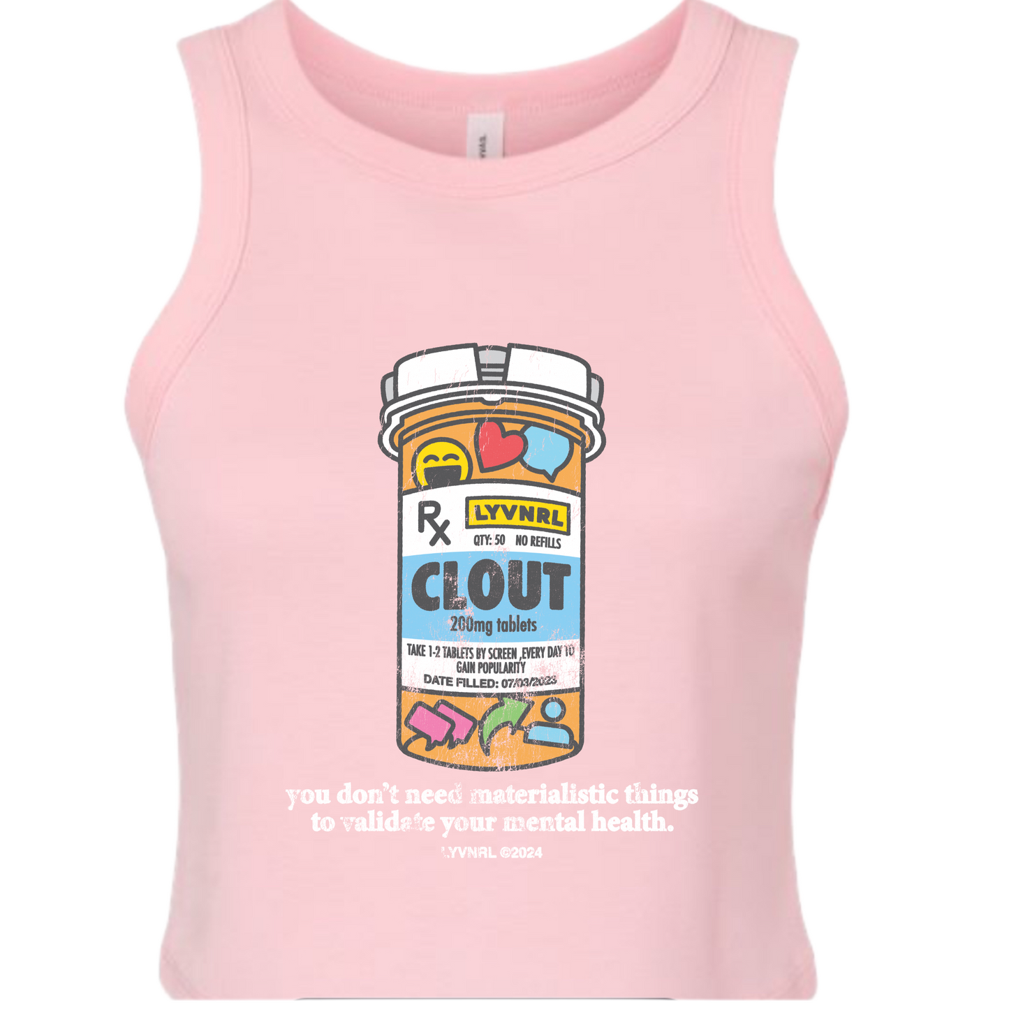 CLOUT CROP TANK (Pastel Pink)